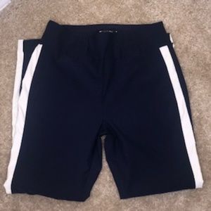 NAVY PULL ON ANKLE PANTS